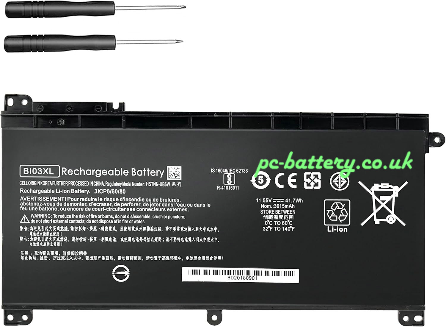 battery for HP BI03XL Series