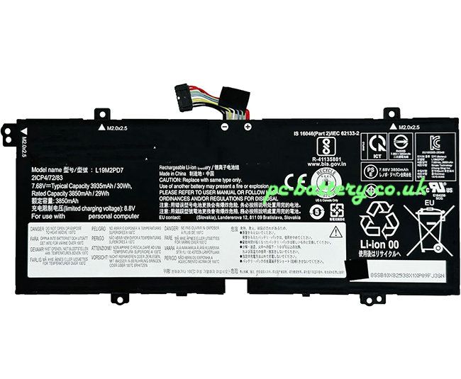 laptop battery for Lenovo L19C2PD7