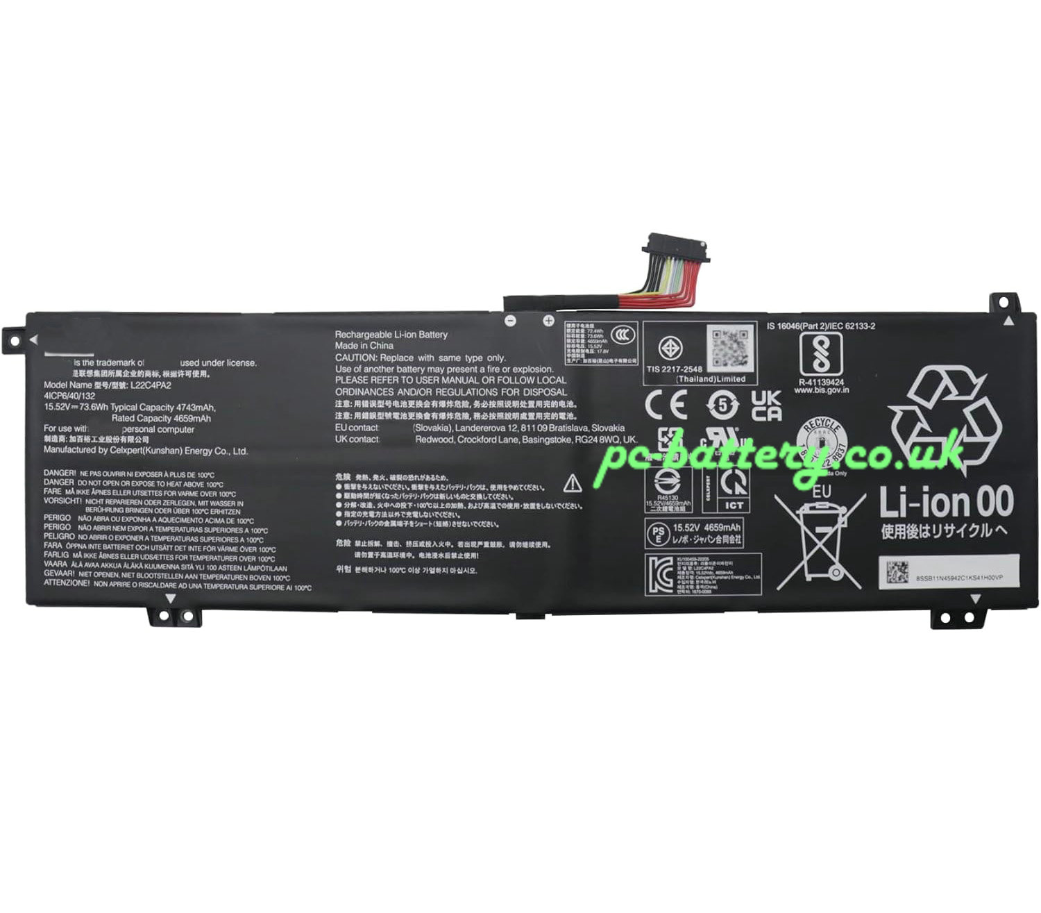 Li-ion Battery for Lenovo 5B11N45950  